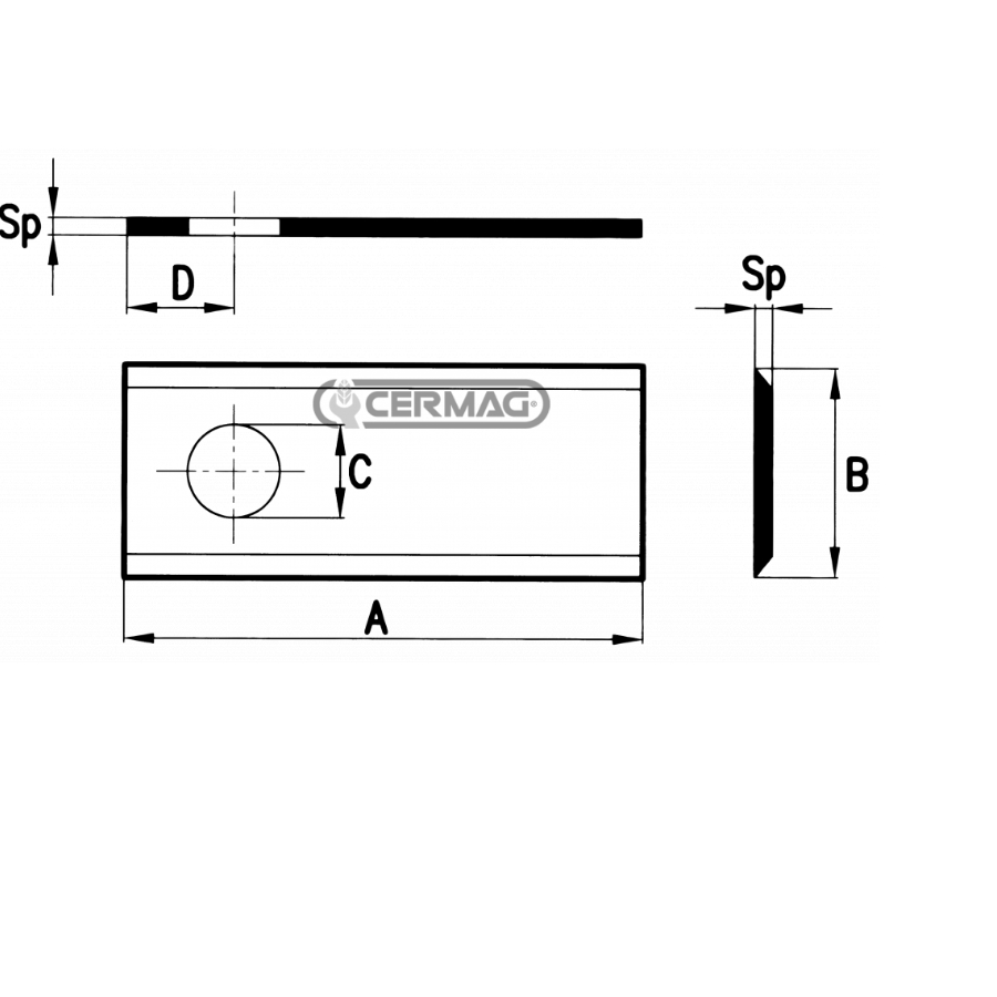Nož rotkose lx 107x45 d.21 zakrivljeni  13136