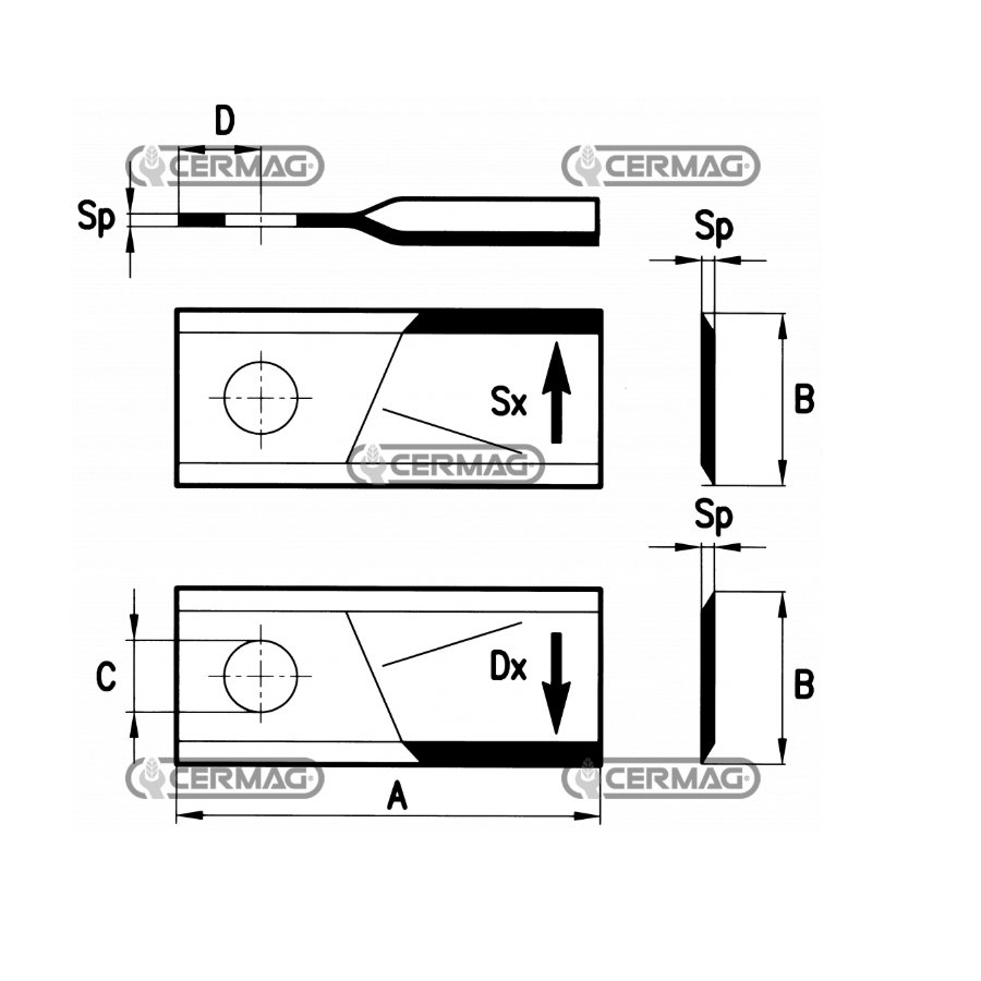 Nož rotkose sx 98x48   17618