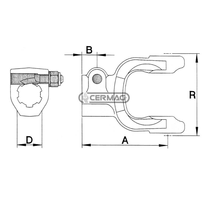 Vila kardana za KK 35x106.5  1''3/4 Z=6  T=8   11484